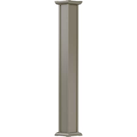 Ekena Millwork 8" x 9' Endura-Aluminum Acadian Style Column, Square Shaft (For Post Wrap Installation) Non-Tapered EA0809INPSFACAC